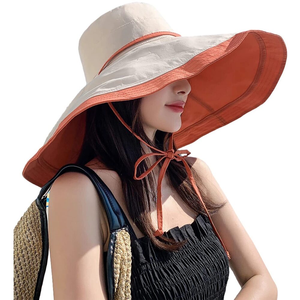 Wide Brim Sun Hat for Women Reversible Fishing